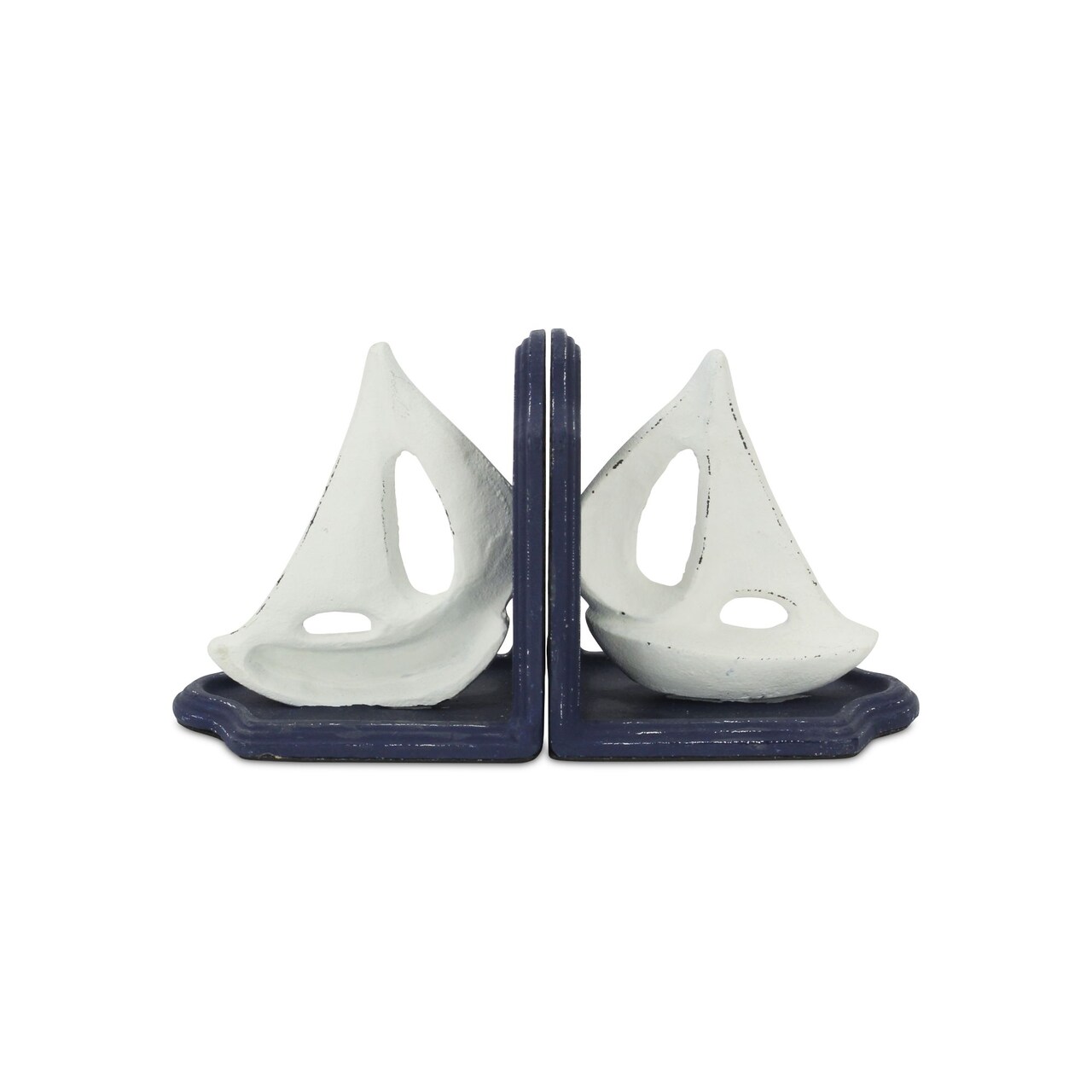 Contemporary Home Living 9.5" Blue and White Sail Boat Bookends